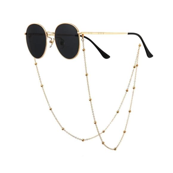 Classic Retro Sunnies with Chain Grey Lens